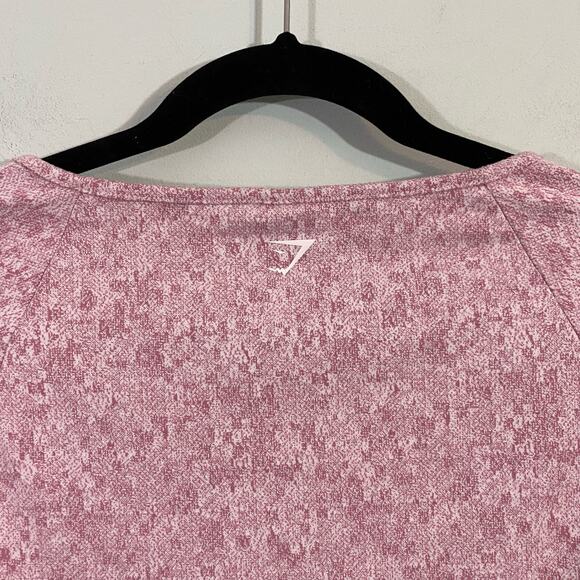 Gymshark Women’s Pink Textured Fleur Long Sleeve Cropped Top Size L - Picture 9 of 10